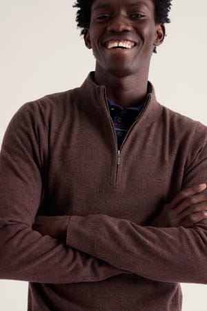 Seasalt Men's Prow 1/4 Zip Jumper In Timber