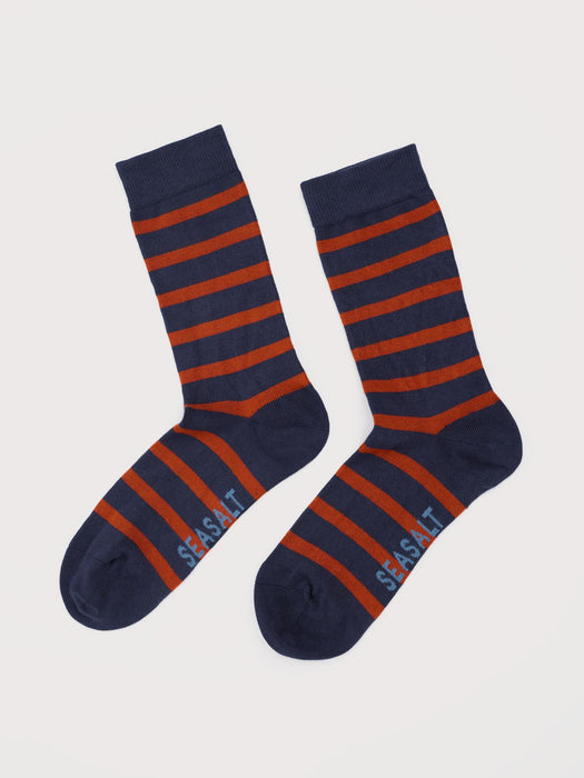 Seasalt Men's Sailor Socks In Breton Dusty Copper