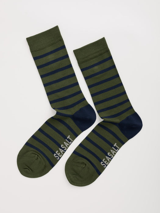 Seasalt Men's Sailor Socks In Breton Hosta Maritime