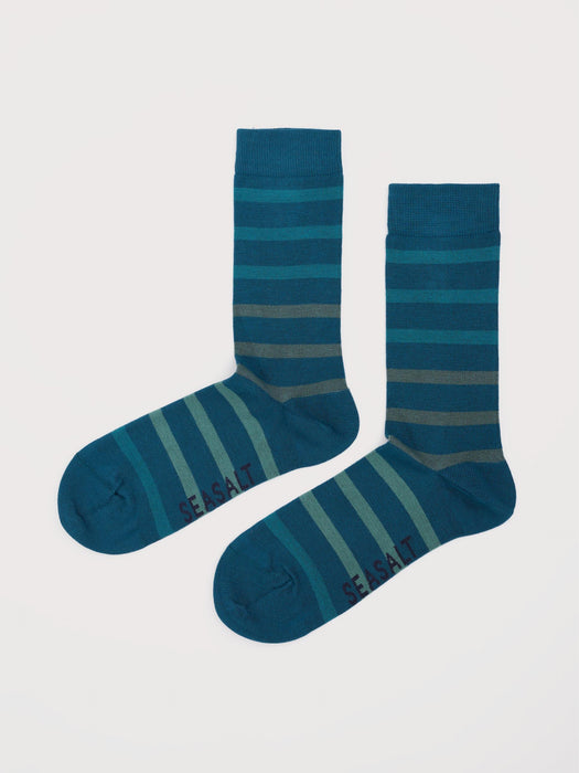 Seasalt Men's Sailor Socks In Breton Shades Atlantic