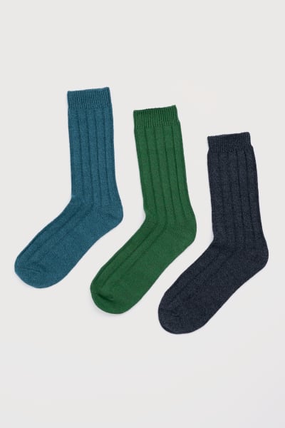 Seasalt Men's Bloomin' Good Socks In Upwelling Mix Gift Box Of 3