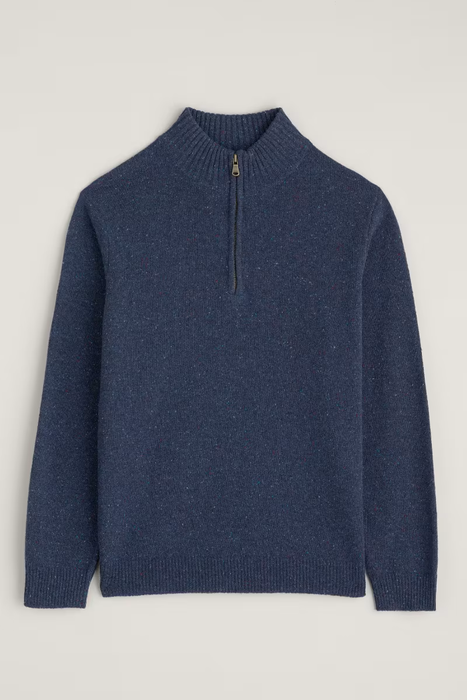 Seasalt Men's Men's Reefpoint Half Zip Jumper In French Blue