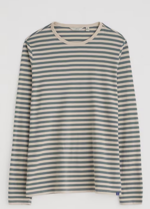 Seasalt Men's Crew Neck Sailor Shirt in GOTS-Certified Organic Cotton In Mini Cornish Cliff