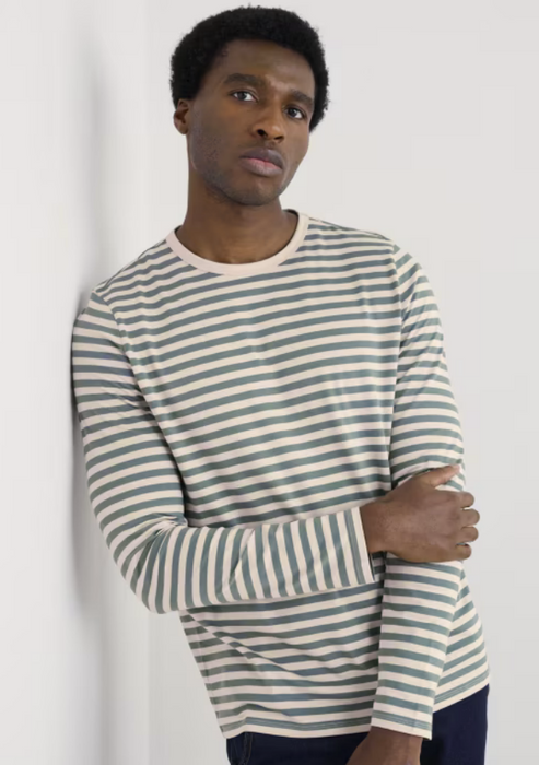 Seasalt Men's Crew Neck Sailor Shirt in GOTS-Certified Organic Cotton In Mini Cornish Cliff