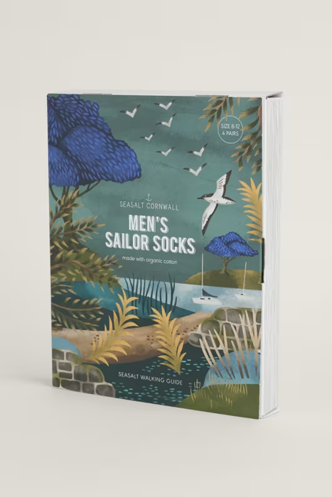 Seasalt Men's Gift Box of 4 Men's Scenic Sailor Socks In View Catcher Mix