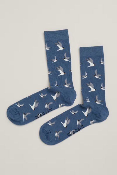 Seasalt Men's Arty Organic Cotton Socks In Ebron Dark Cadet