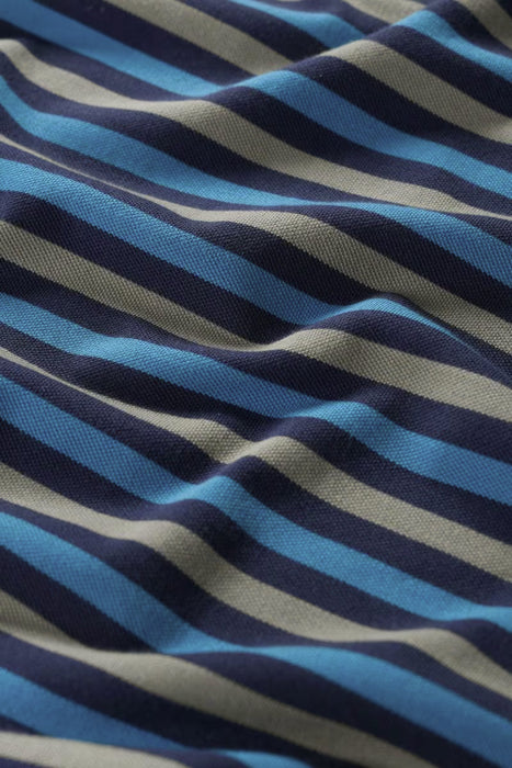 Seasalt Men's Ballan Stripe Jersey Polo In Duet Mini Cornish Squid Ink Azurite