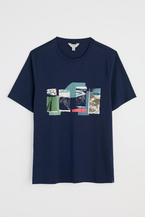 Seasalt Men's Midwatch Organic Cotton T-Shirt In Scenic Collage Maritime