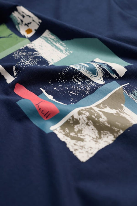 Seasalt Men's Midwatch Organic Cotton T-Shirt In Scenic Collage Maritime