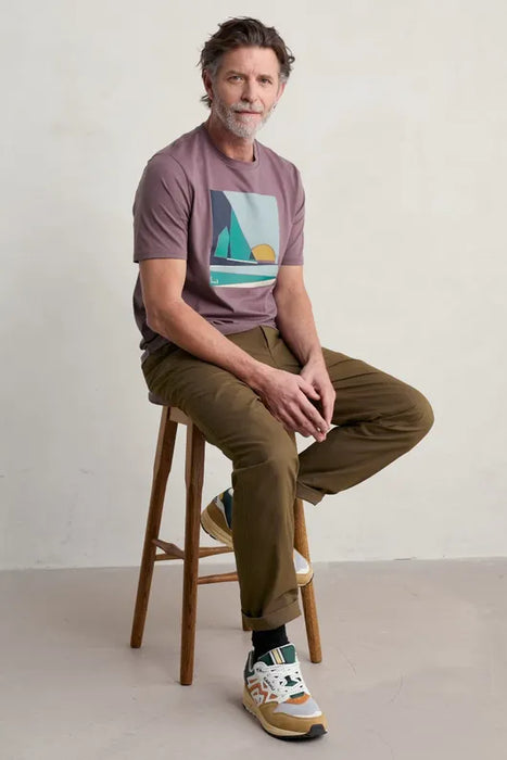 Seasalt Men's Sundown Mallow Midwatch Organic Cotton T-Shirt