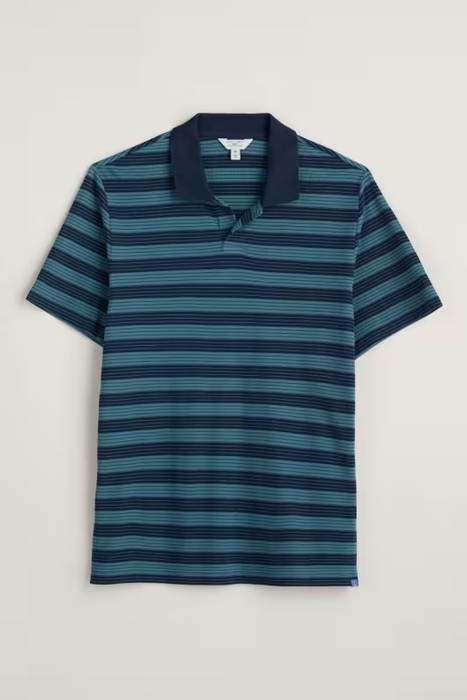 Seasalt Men's Rudder Striped Jersey Polo In Birtley Eden Maritime