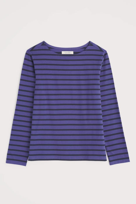 Seasalt Women's Sailor Shirt In Breton Dark Bilberry Maritime