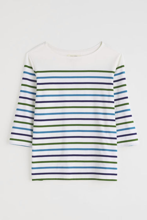 Seasalt Women's Sailor Shirt In Falmouth Tri Breton Chalk Maritime