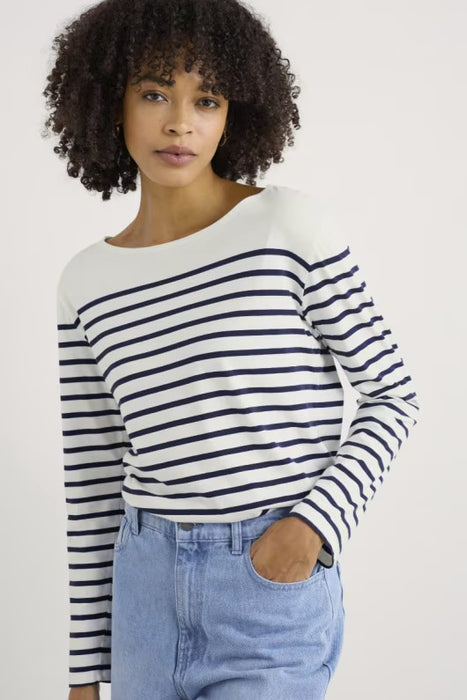 Seasalt Women's Sailor Shirt In Falmouth Breton Chalk Maritime