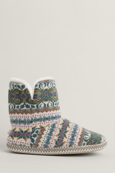 Seasalt Women's Snooze Slipper Booties In Goldfinch Dusky Jade Multi