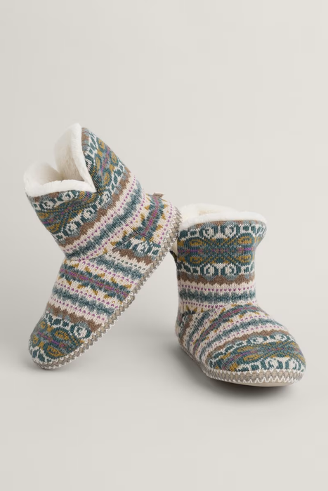 Seasalt Women's Snooze Slipper Booties In Goldfinch Dusky Jade Multi