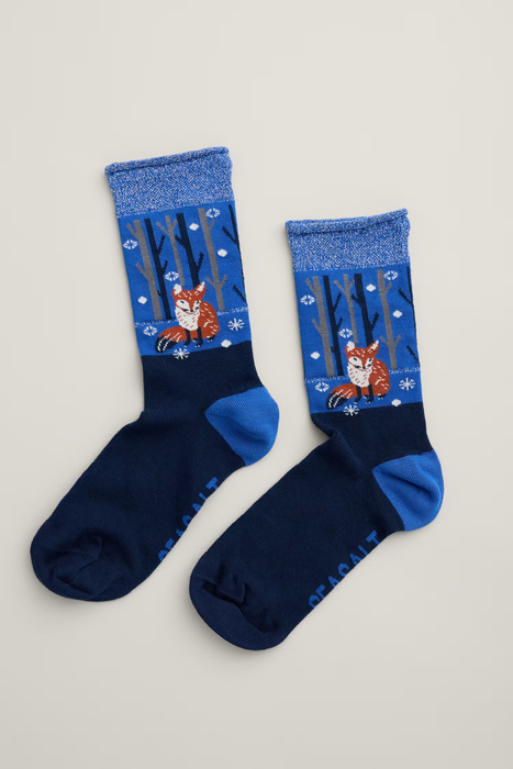 Seasalt Women's Arty Socks In Snow Step Maritime