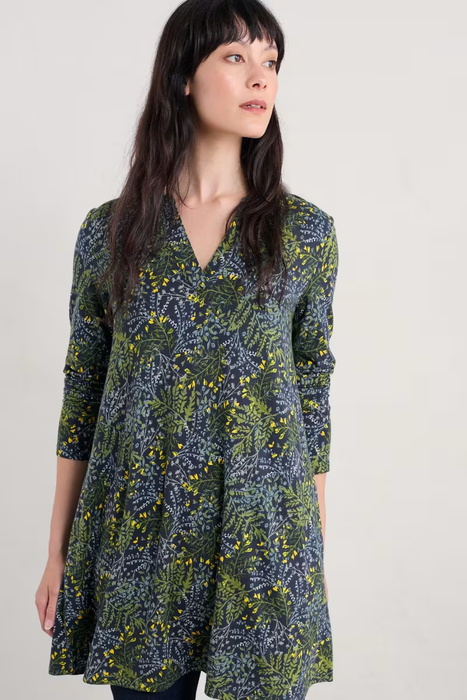 Seasalt Women's Wreathe Jersey Tunic In Pressed Fern Maritime