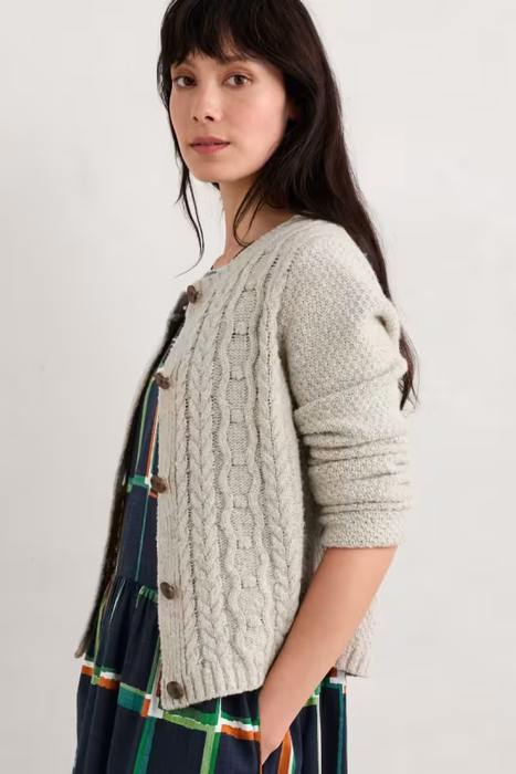 Seasalt Women's Tressa Merino Blend Cable Knit Cardigan In Aran