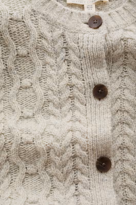 Seasalt Women's Tressa Merino Blend Cable Knit Cardigan In Aran