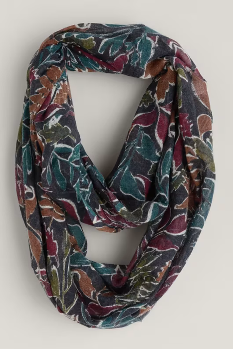 Seasalt Women's Pretty Circle Scarf In Inked Foliage Onyx