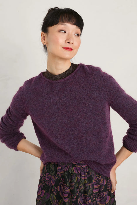 Seasalt Lily Bell Mohair Blend Jumper - Grape