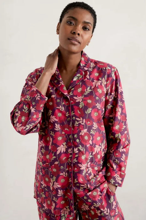 Seasalt Women's View Point Pyjamas - Applique Poppy Grape