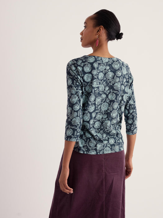 Seasalt Women's 3/4 Studio Glass Top In Allium Flowers Lichen