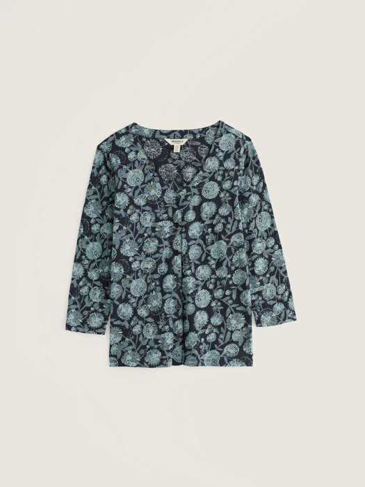 Seasalt Women's 3/4 Studio Glass Top In Allium Flowers Lichen