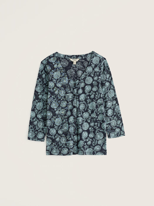 Seasalt Women's 3/4 Studio Glass Top In Allium Flowers Lichen