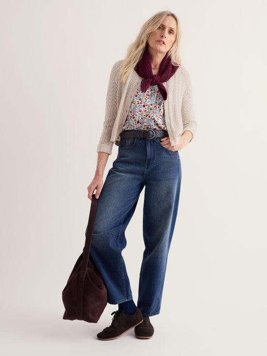 Seasalt Women's 3/4 Studio Glass Top In Wild Borders Chalk