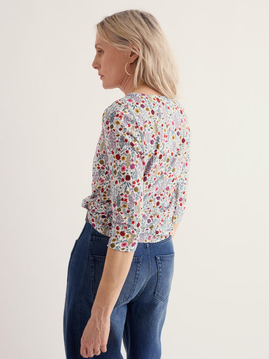 Seasalt Women's 3/4 Studio Glass Top In Wild Borders Chalk