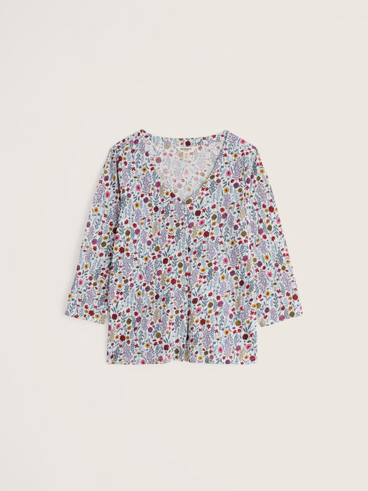 Seasalt Women's 3/4 Studio Glass Top In Wild Borders Chalk
