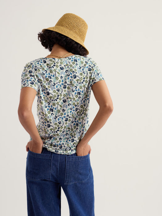 Seasalt Women's Appletree T-Shirt In Beach Blooms Chalk