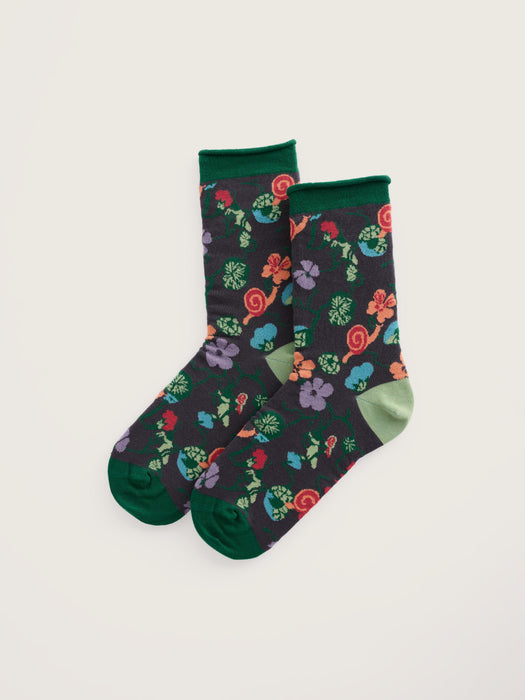 Seasalt Women's Arty Organic Cotton Socks In Nasturtium Press Slate
