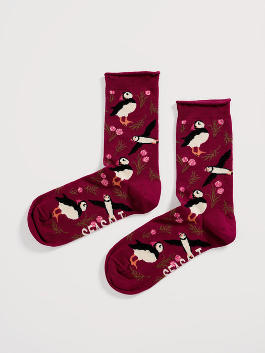 Seasalt Women's Arty Organic Cotton Socks In Puffin Thrift Crab Apple