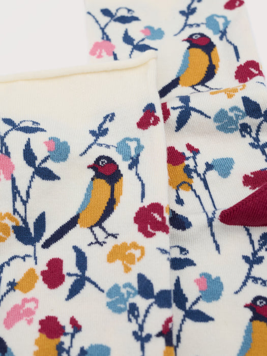 Seasalt Women's Arty Organic Cotton Socks In Sweet Pea Bird Chalk Dust