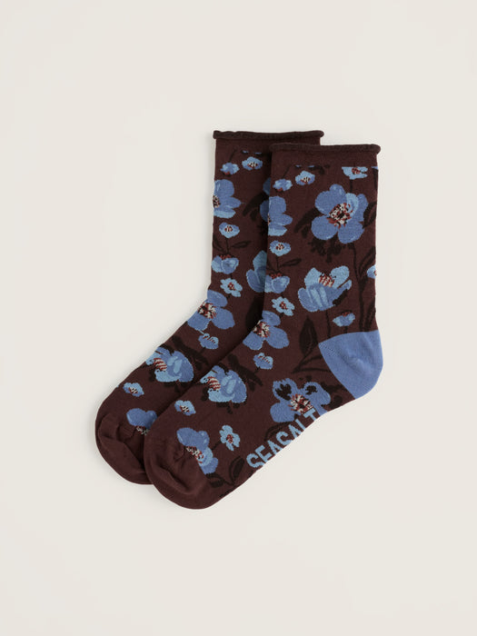 Seasalt Women's Arty Socks In Hellebores Toffee
