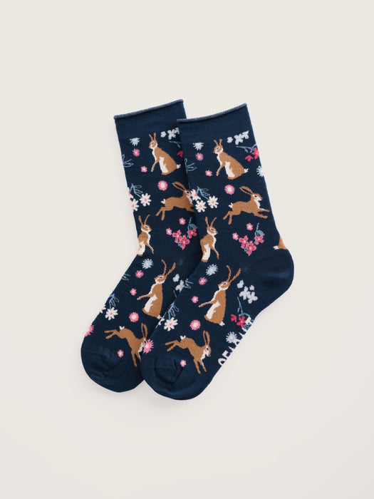 Seasalt Women's Bamboo Arty Socks In Hares Leap Maritime