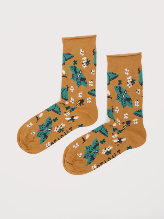 Seasalt Women's Bamboo Arty Socks In Wing Flower Mango