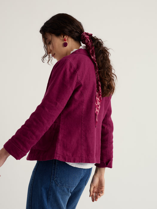 Seasalt Women's Blinker Linen Blazer In Dark Freesia