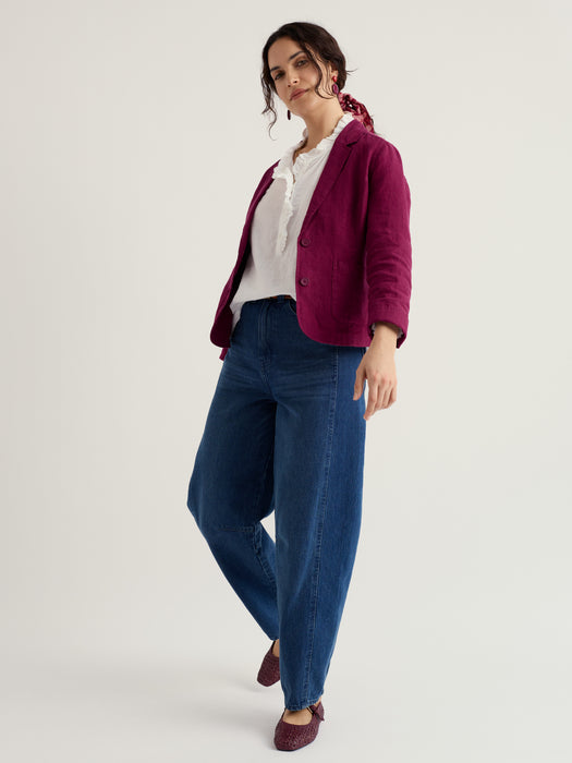 Seasalt Women's Blinker Linen Blazer In Dark Freesia