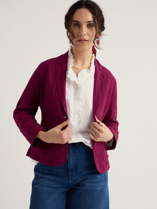 Seasalt Women's Blinker Linen Blazer In Dark Freesia