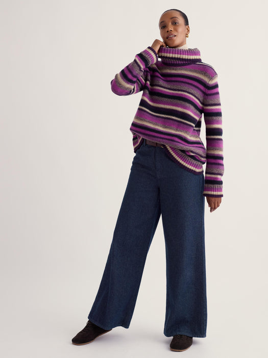 Seasalt Women's Braque Jumper In Concertina Purple Coral Mix