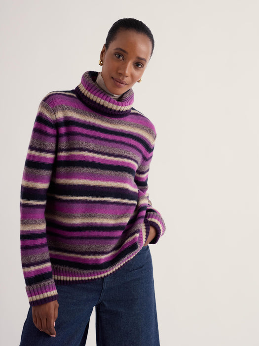 Seasalt Women's Braque Jumper In Concertina Purple Coral Mix