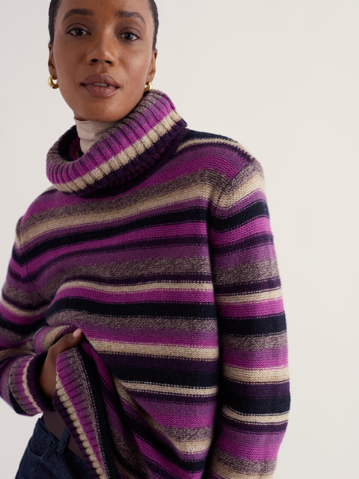 Seasalt Women's Braque Jumper In Concertina Purple Coral Mix