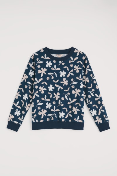 Seasalt Women's Bright Wave Printed Organic Cotton Sweatshirt In Organic Shapes Dark Lugger