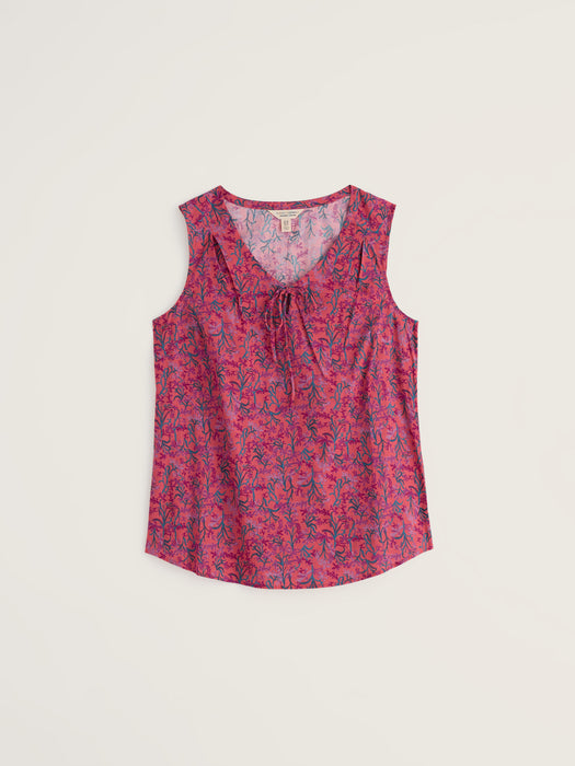 Seasalt Women's Cobbs Well Sleeveless Top In Summer Fronds Crab Claw