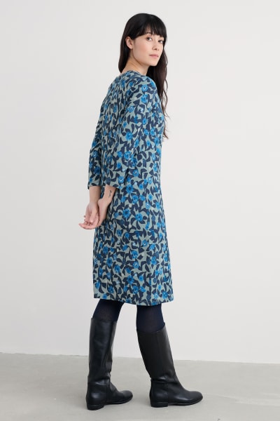 Seasalt Women's Cornish Oak Shift Dress In Pressed Plants Lichen