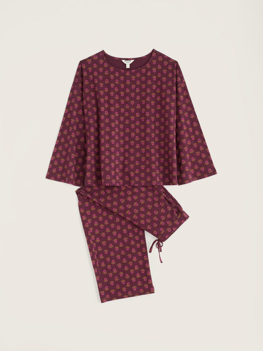 Seasalt Women's Dream Pyjamas In Dainty Flower Dark Hellebore